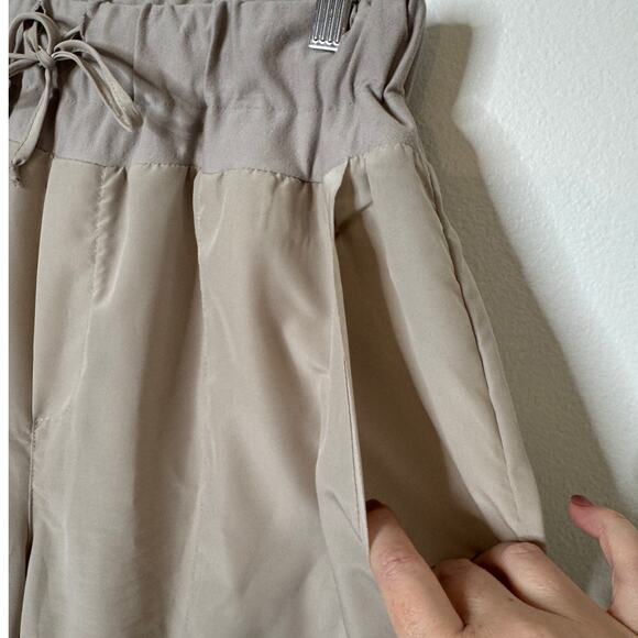 Planet by Lauren G Size 3 Cream Beige Polysilk Drawstring Crop Pant 14/16 1X XL - Picture 5 of 13